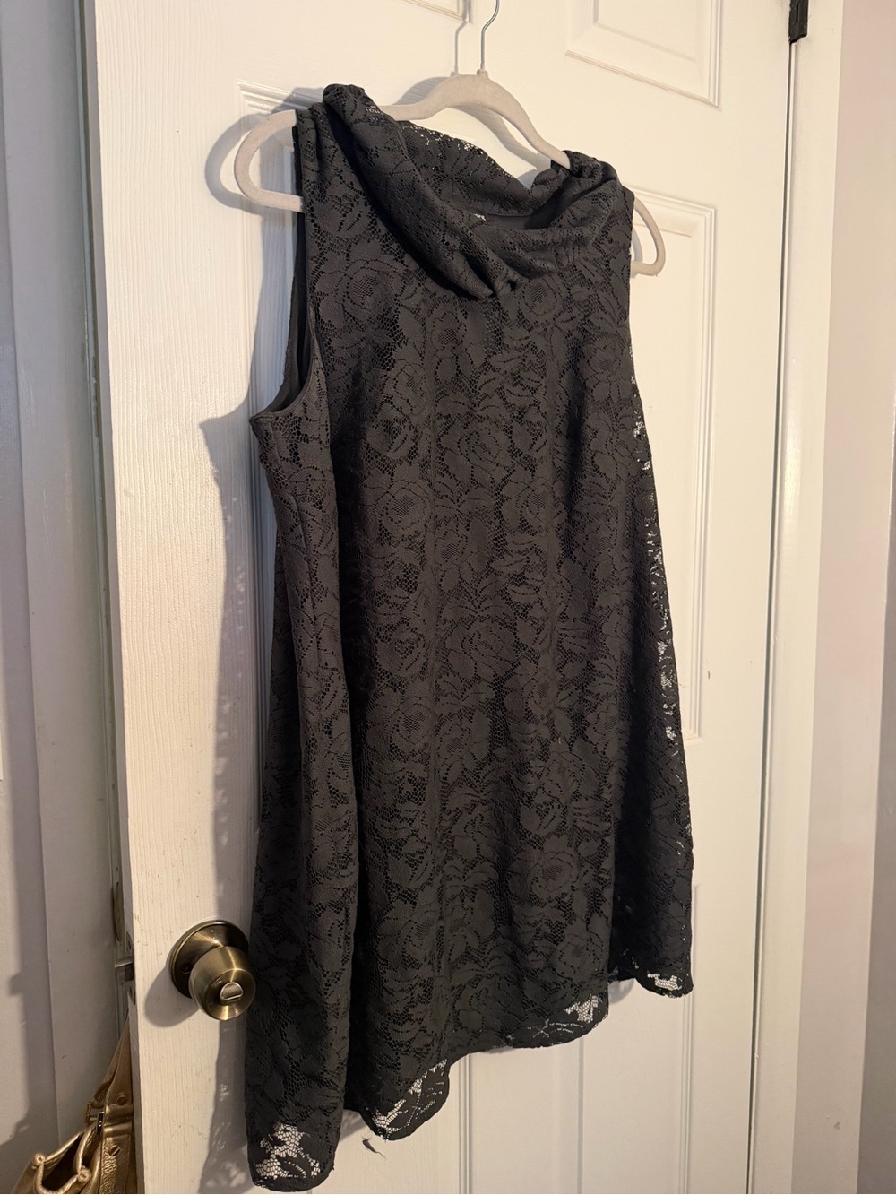 Black Lane Bryant Lace Sleeveless Cowl Neck Dress
